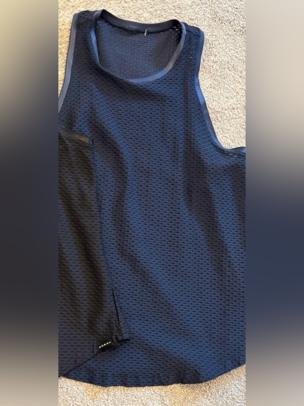Koral Women’s  Textured Athletic Tank with satin trim M